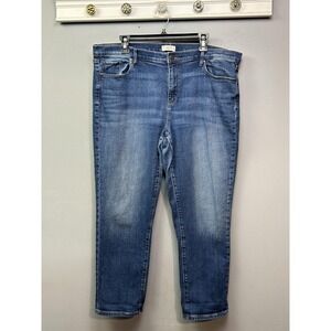 LOFT Outlet Jeans Womens 16 Blue Modern Denim Crop Stretch Mid Rise Ankle